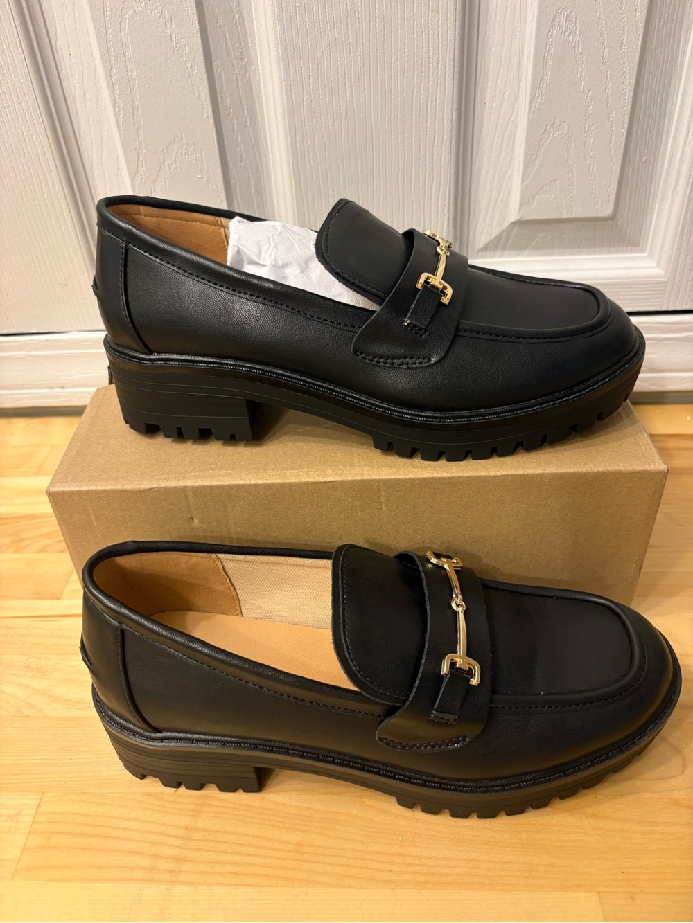 Amazon Black Leather Loafers with Gold Horsebit - Picture 2 of 9
